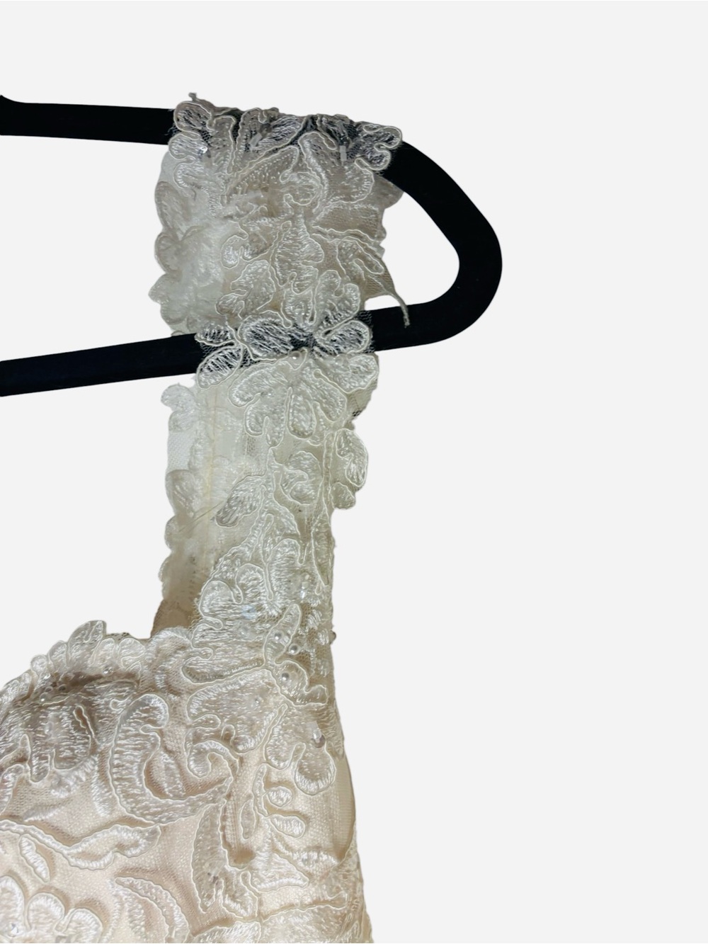 Cocomelody Lace Wedding Dress Sweetheart Illusion Back Layered A-Line Train - Picture 9 of 12